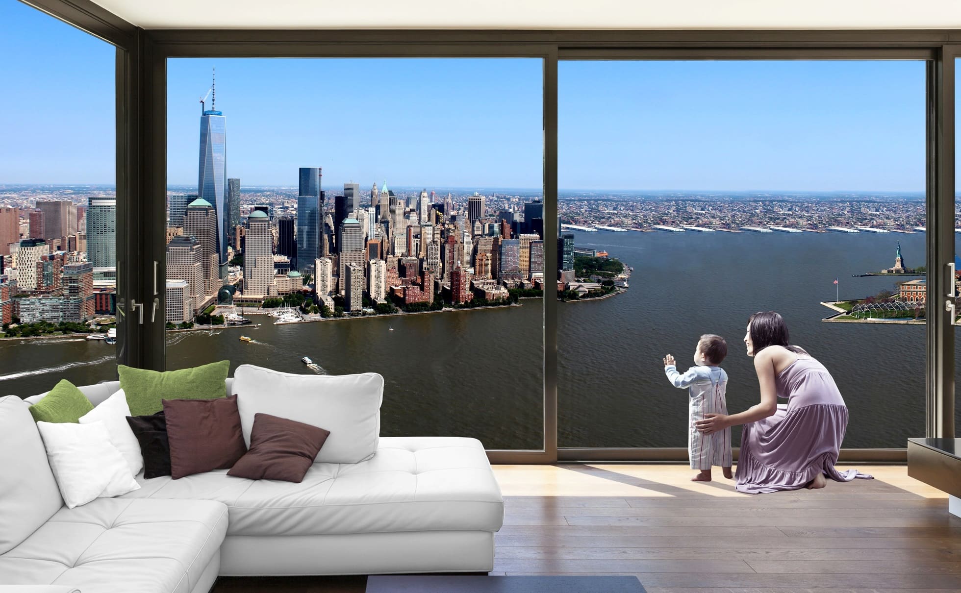 Toạ lạc dọc theo sông Hudson từ thành phố New York trong thành phố Jersey, NJ